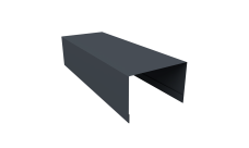 Крышка для забора из сайдинга (Квадро брус, Вертикаль) 0,45 Drap TwinColor RAL 7024 мокрый асфальт (2,54м)