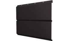 Софит металлический ЭкоБрус new Grand Line без перфорации 0,5 Satin с пленкой RR 32 темно-коричневый