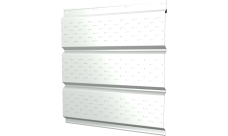 Софит металлический Классик v01 Grand Line полная перфорация 0,5 Satin с пленкой RAL 9003 сигнальный белый