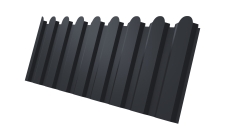 Профнастил С20A фигурный 0,5 Satin Matt RAL 7024 мокрый асфальт