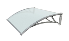 Козырек Krovent из поликарбоната 1500х930х280 серебристый (серебристый кронштейн)