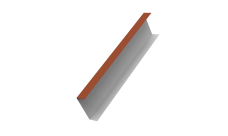 Декоративная накладка на столб универсальная 62х55 для забора жалюзи 0,5 Satin Matt TX RAL 8004 терракота (1,8м)