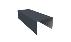 Крышка для забора из сайдинга (Квадро брус, Корабельная Доска, ЭкоБрус new) 0,5 Drap TX RAL 7024 мокрый асфальт (2,5м)