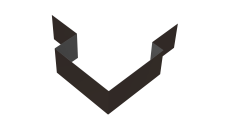 Угол внешний асимметричный фибросайдинга 0,5 Satin с пленкой RR 32 темно-коричневый (3м)