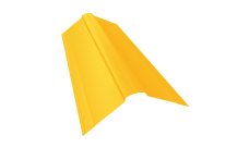 Планка конька фигурного 150x150 0,45 PE с пленкой RAL 1018 цинково-желтый (2м)