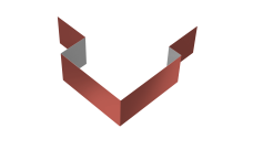 Угол внешний асимметричный фибросайдинга 0,5 Satin с пленкой RAL 3009 оксидно-красный (2м)