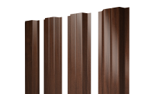 Штакетник П-образный A с прямым резом 0,45 Print Elite Choco Wood TwinColor