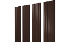 Штакетник Twin с прямым резом 0,5 Rooftop Бархат RAL 8017 шоколад