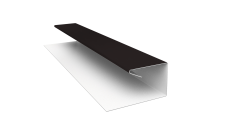 Планка П-образная завершающая сложная Корабельная Доска Grand Line 0,45 Drap TX RAL 9005 черный (2м)