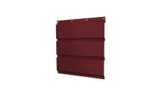 Софит металлический Grand Line центральная перфорация 0,5 Satin Matt с пленкой RAL 3005 красное вино