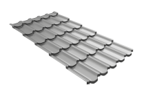 Металлочерепица "Квинта плюс3D" ("Kvinta plus3D") 0,5 Satin RAL 9006 бело-алюминиевый