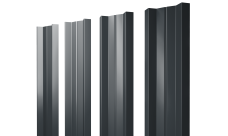 Штакетник М-образный A с прямым резом 0,5 Rooftop Бархат RAL 7016 антрацитово-серый