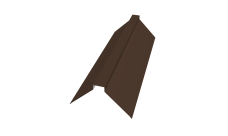 Планка конька плоского 175х50х175 0,45 PE lite с пленкой RAL 8017 шоколад (3м)