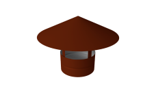 Дымник на трубу круглый d180 0,5 Satin с пленкой RAL 3009 оксидно-красный