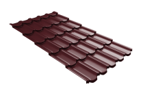 Металлочерепица "Квинта плюс3D" ("Kvinta plus3D") 0,5 Satin Matt TX RAL 3005 красное вино