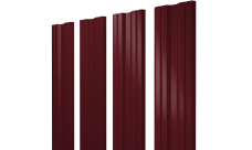 Штакетник Twin с прямым резом 0,5 Satin Matt RAL 3005 красное вино
