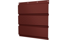 Софит металлический Классик v01 Grand Line центральная перфорация 0,5 Satin с пленкой RAL 3009 оксидно-красный