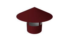 Дымник на трубу круглый d160 0,5 Satin с пленкой RAL 3005 красное вино