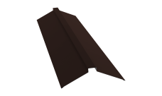 Планка конька плоского 150х40х150 0,45 PE с пленкой NL 805 серо-коричневый гефест (2м)