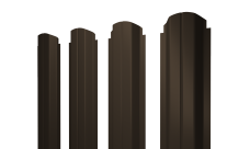 Штакетник П-образный A фигурный 0,5 Velur X RR 32 темно-коричневый