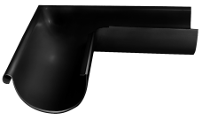 Угол желоба внешний GL PE Matt 90гр 125 мм RAL 9005 черный