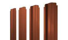 Штакетник П-образный B фигурный 0,5 Velur X RAL 8004 терракота