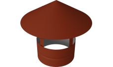 Дымник на трубу круглый d160 0,5 Satin с пленкой RAL 8004 терракота