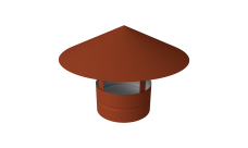 Дымник на трубу круглый d250 0,5 Satin с пленкой RAL 8004 терракота