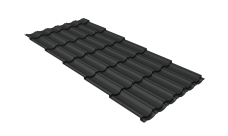 Металлочерепица "Квинта Юг" 0,5 Velur X RAL 7016 антрацитово-серый