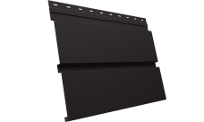 Софит металлический Квадро Брус v01 Grand Line без перфорации 0,5 Atlas X с пленкой RR 32 темно-коричневый