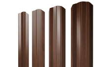 Штакетник М-образный A фигурный 0,45 Print Elite Choco Wood TwinColor