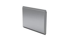 Кассета фасадная прямая открытого типа 0,7 мм c порошковым покрытием RAL 9006 бело-алюминиевый