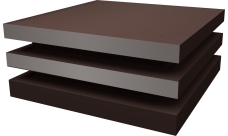 Колпак на столб плоский елка 390х390мм 0,45 PE с пленкой RAL 8017 шоколад