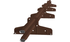 Снегозадержатель трубчатый Premium М4 45х25 RAL 8017 (3м) оцинкованный