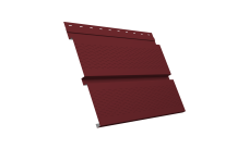 Софит металлический Квадро Брус Grand Line с перфорацией 0,45 PE с пленкой RAL 3005 красное вино