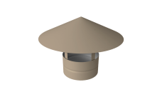 Дымник на трубу круглый d135 0,5 Satin с пленкой RAL 1015 светлая слоновая кость