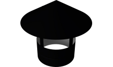 Дымник на трубу круглый d160 0,5 Satin с пленкой RAL 9005 черный