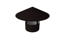 Дымник на трубу круглый d160 0,5 Satin с пленкой RAL 9005 черный