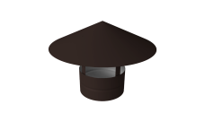 Дымник на трубу круглый d180 0,5 Satin с пленкой RR 32 темно-коричневый