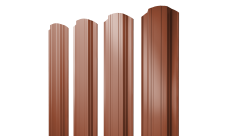 Штакетник Прямоугольный фигурный 0,5 Velur X RAL 8004 терракота