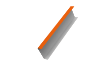 Декоративная накладка на столб универсальная 60х60 для забора жалюзи 0,45 PE RAL 2004 оранжевый (1,8м)