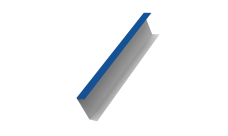 Декоративная накладка на столб универсальная 62х55 для забора жалюзи Grand Line 0,45 PE RAL 5005 сигнальный синий (2,5м)
