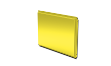 Кассета фасадная прямая открытого типа 0,7 мм c порошковым покрытием RAL 1018 цинково-желтый