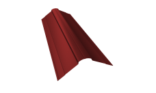 Планка конька фигурного 100x100 0,5 Satin с пленкой RAL 3011 коричнево-красный (2м)