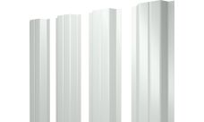 Штакетник П-образный A с прямым резом Grand Line 0,45 PE-Double RAL 9003 сигнальный белый