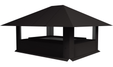 Дымник на трубу 520х390мм 0,5 Satin с пленкой RR 32 темно-коричневый