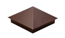 Колпак на столб 390х390мм 0,5 Satin с пленкой RAL 8017 шоколад