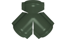 Тройник Y малого конька полукруглого Grand Line 0,5 Satin Matt TX с пленкой RAL 6020 хромовая зелень