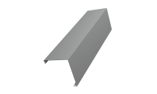 Декоративная накладка на столб универсальная угловая 62х55 для забора жалюзи Grand Line 0,5 Satin RAL 9006 бело-алюминиевый (2м)