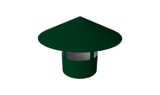 Дымник на трубу круглый d180 0,45 PE с пленкой RAL 6005 зеленый мох